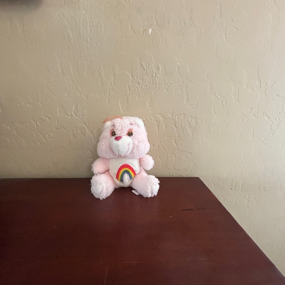 Cheer Bear Care Bear Pink W/ Rainbow Plush Toy Stuffed Animal Vintage 1980s Mini - Picture 9 of 9
